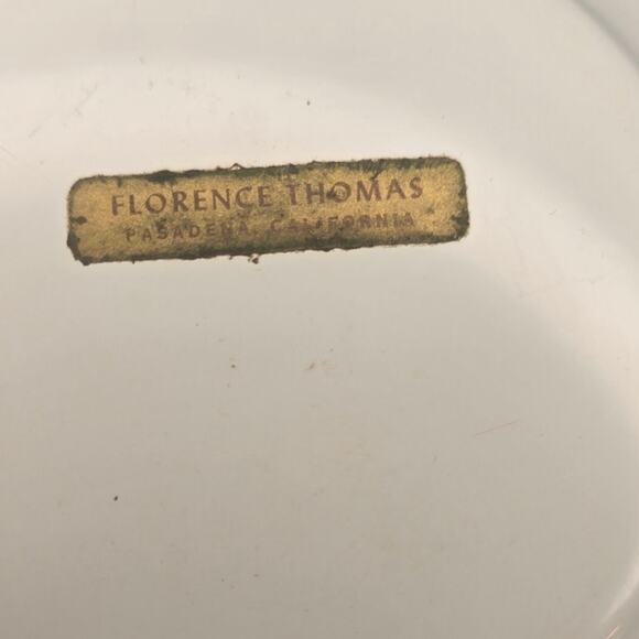 MCM Florence Thomas Hand Painted Metal Cheese Tray w/bowl, Pasadena CA 11” Vtg - Picture 8 of 8